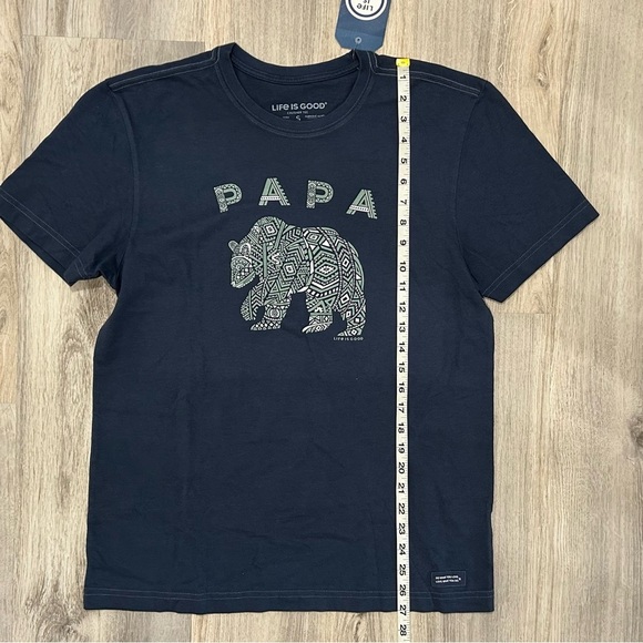 NWT Life is Good Papa Bear Graphic Crusher Tee T-Shirt Navy 100% Cotton Size S - Picture 2 of 7